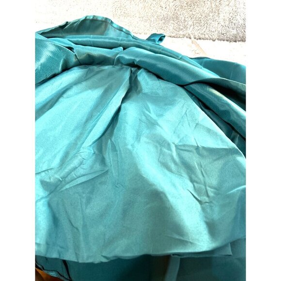 Girls Formal Dress Lined Bow Accent Hook Zip Back Green Size 7-8 - Picture 6 of 8